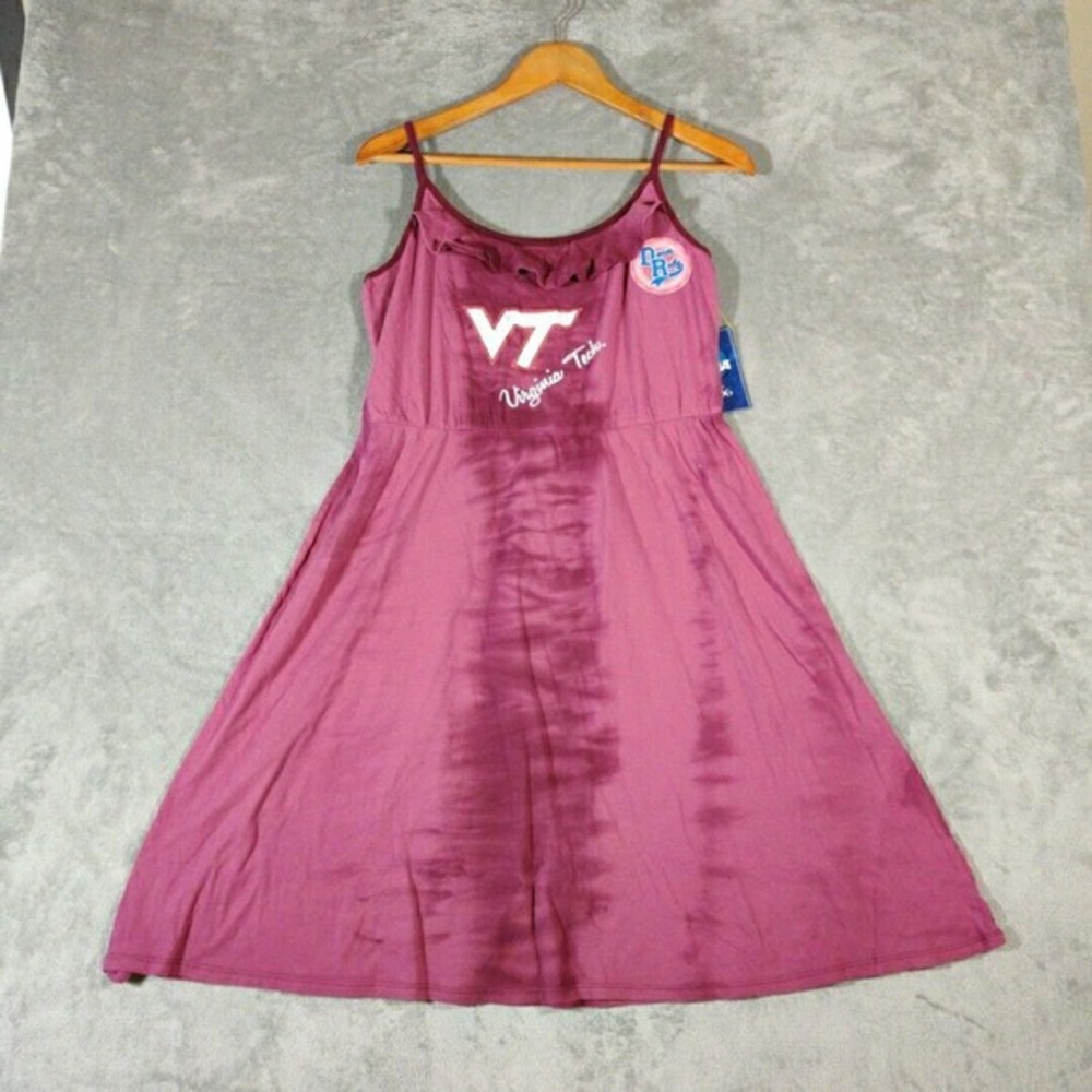 Virginia Tech Hokies Dress Womens Medium‎ Maroon Sleeveless Officially Licensed